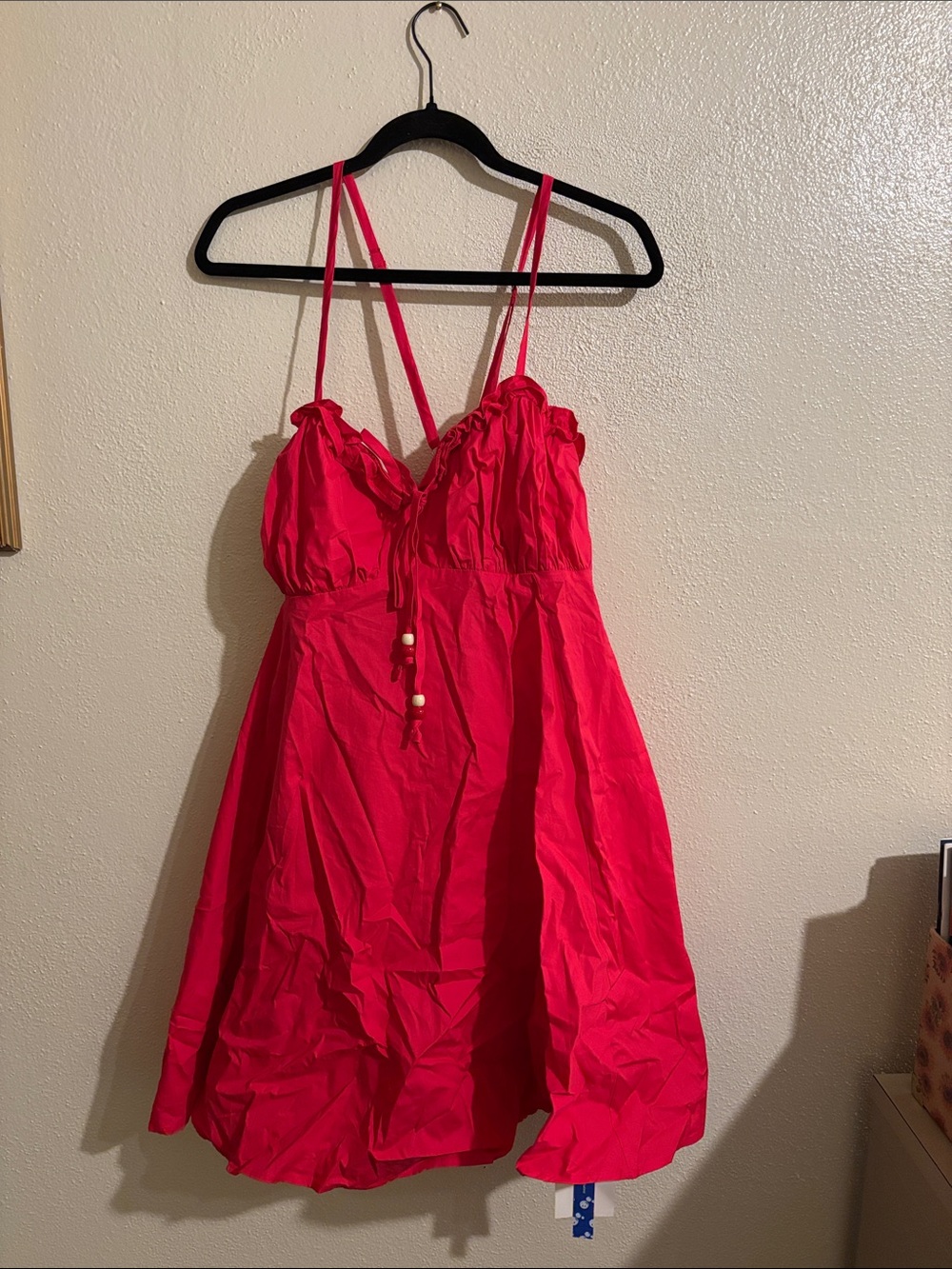 Red Pink Spaghetti-Strap Sundress